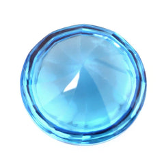SWISS BLUE TOPAZ BUFFTOP ROUND WITH TWISTED CONCAVE (DES#31) 12MM 8.58 Cts.