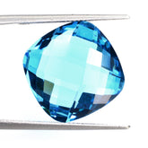 SWISS BLUE TOPAZ BRIOLETTE CUSHION 16MM 18.64 Cts.
