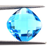 SWISS BLUE TOPAZ BRIOLETTE CUSHION 12MM 7.63 Cts.