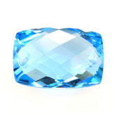 SWISS BLUE TOPAZ BRIOLETTE CUSHION (TWO FULL DRILL) 12X8MM 4.88 Cts.