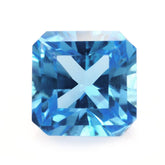 SWISS BLUE TOPAZ CONCAVE ASSCHER CUT SQUARE - OCTAGON (DES#139) 7MM 2.04 Cts.