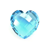 SWISS BLUE TOPAZ BRIOLETTE HEART (FULL DRILL) 12MM 7.80 Cts.