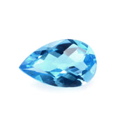 SWISS BLUE TOPAZ CHECKER CUT PEAR 8X5MM 0.89 Cts.