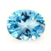 SWISS BLUE TOPAZ CONCAVE CUT OVAL 10X8MM 3.21 Cts.