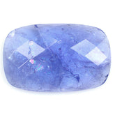 MILKY TANZANITE CHECKER CUT CUSHION CAB 18X11.50MM 7.00 Cts.