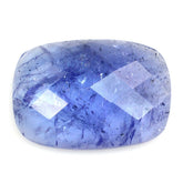 MILKY TANZANITE CHECKER CUT CUSHION CAB 15X10.30MM 4.80 Cts.