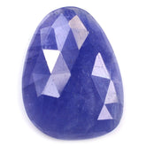 MILKY TANZANITE ROSE CUT IRREGULAR PEARISH CAB 20X15MM 11.16 Cts.