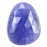 MILKY TANZANITE ROSE CUT IRREGULAR PEARISH CAB 21.50X17MM 14.16 Cts.