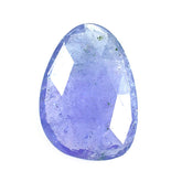 MILKY TANZANITE ROSE CUT BRIOLETTE PEARISH 14X10MM 4.6 Cts.