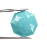 TURQUOISE ROSE CUT HEXAGON CAB 18MM 7.40 Cts.
