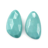 TURQUOISE ROSE CUT IRREGULAR PEAR CAB 18X10MM 5.15 Cts.