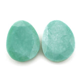 TURQUOISE ROSE CUT BACK IRREGULAR OVAL (BLUE GREEN) 23X18MM 14.71 Cts.
