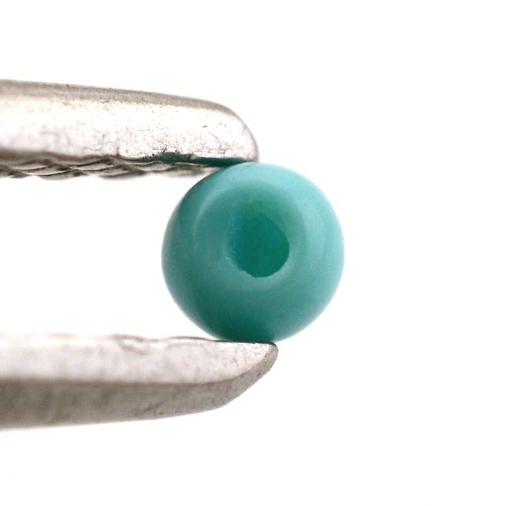 TURQUOISE PLAIN BALL'S (0.50MM HALF DRILL) 2MM 0.07 Cts.
