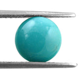 MEXICAN TURQUOISE LENTIL ROUND 10MM 3.28 Cts.