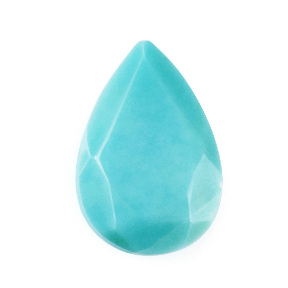 NATURAL TURQUOISE BOTH SIDE TABLE CUT PEAR 12X8MM 2.37 Cts.