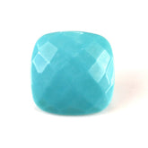 TURQUOISE CHECKER CUT CUSHION 14MM 9.10 Cts.