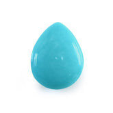 TURQUOISE LENTIL PEAR ONE SIDE CHECKER ONE SIDE BUFFTOP 18X14MM 10.75 Cts.