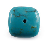 TURQUOISE LENTIL CUSHION (BROWN MATRIX) (HALF DRILL) 14MM 11.55 Cts.