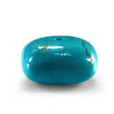 TURQUOISE LENTIL CUSHION (BROWN MATRIX) (HALF DRILL) 14MM 11.55 Cts.