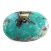 MEXICAN TURQUOISE OVAL CAB (WITH MATRIX PYRITE) 19X13MM 9.78 Cts.