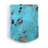 MEXICAN TURQUOISE FLAT BARREL SHAPE PLATE (WITH MATRIX PYRITE) 29X21.50MM 28.60 Cts.