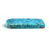 MEXICAN TURQUOISE FLAT BARREL SHAPE PLATE (WITH MATRIX PYRITE) 29X21.50MM 24.85 Cts.