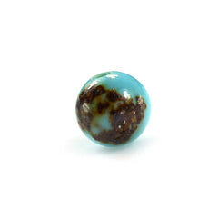 TYRONE TURQUOISE PLAIN BALLS (HALF DRILL 0.80) (WITH BROWN MATRIX) 4.50MM 0.50 Cts.