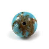 TYRONE TURQUOISE PLAIN BALLS (HALF DRILL 0.50) (WITH BROWN MATRIX) 7.50MM 2.42 Cts.