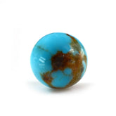 TYRONE TURQUOISE PLAIN BALLS (HALF DRILL 0.50) (WITH BROWN MATRIX) 7.50MM 2.42 Cts.