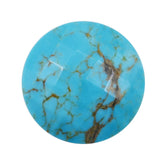 TYRONE TURQUOISE CHECKER CUT ROUND CAB (WITH BROWN MATRIX) 15MM 4.90 Cts.
