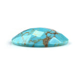 TYRONE TURQUOISE CHECKER CUT ROUND CAB (WITH BROWN MATRIX) 15MM 4.90 Cts.