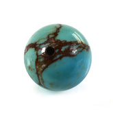 TYRONE TURQUOISE PLAIN BALLS (HALF DRILL 0.80) (WITH BROWN MATRIX) 10MM 5.47 Cts.