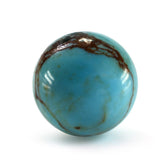 TYRONE TURQUOISE PLAIN BALLS (HALF DRILL 0.80) (WITH BROWN MATRIX) 10MM 5.47 Cts.