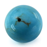 TYRONE TURQUOISE PLAIN BALLS (HALF DRILL 0.80) (WITH BROWN MATRIX) 14MM 15.36 Cts.