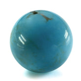 TYRONE TURQUOISE PLAIN BALLS (HALF DRILL 0.80) (WITH BROWN MATRIX) 14MM 15.36 Cts.