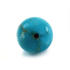 TYRONE TURQUOISE PLAIN BALLS (HALF DRILL 0.80) (WITH BROWN MATRIX) 8.50MM 3.61 Cts.