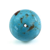 TYRONE TURQUOISE PLAIN BALLS (FULL DRILL 1.00) (WITH BROWN MATRIX) 11.50MM 8.93 Cts.