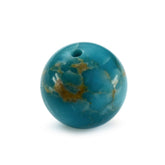 TYRONE TURQUOISE PLAIN BALLS (FULL DRILL 0.60) (WITH BROWN MATRIX) 9MM 4.65 Cts.