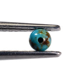 TYRONE TURQUOISE PLAIN BALLS (FULL DRILL 0.80) (WITH BROWN MATRIX) 4MM 0.36 Cts.
