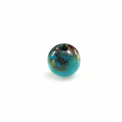 TYRONE TURQUOISE PLAIN BALLS (HALF DRILL 0.80) (WITH BROWN MATRIX) 3.50MM 0.23 Cts.