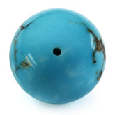 TYRONE TURQUOISE PLAIN BALLS (HALF DRILL 1.00) (WITH BROWN MATRIX) 15MM 20.12 Cts.