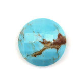 TYRONE TURQUOISE CHECKER CUT ROUND CAB (WITH BROWN MATRIX) 10MM 2.16 Cts.