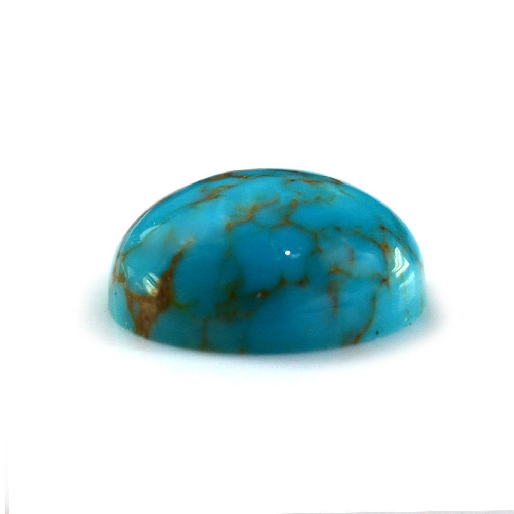 TYRONE TURQUOISE ROUND CAB (WITH BROWN MATRIX) 10MM 2.60 Cts.