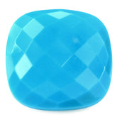 SLEEPING BEAUTY TURQUOISE CHECKER CUT CUSHION 17MM 14.10 Cts.