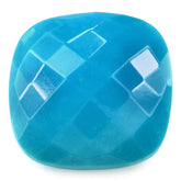 SLEEPING BEAUTY TURQUOISE CHECKER CUT CUSHION 17MM 15.50 Cts.