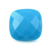 SLEEPING BEAUTY TURQUOISE CHECKER CUT CUSHION 12MM 5.27 Cts.