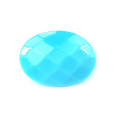 SLEEPING BEAUTY TURQUOISE CHECKER CUT OVAL 14X10MM 4.05 Cts.
