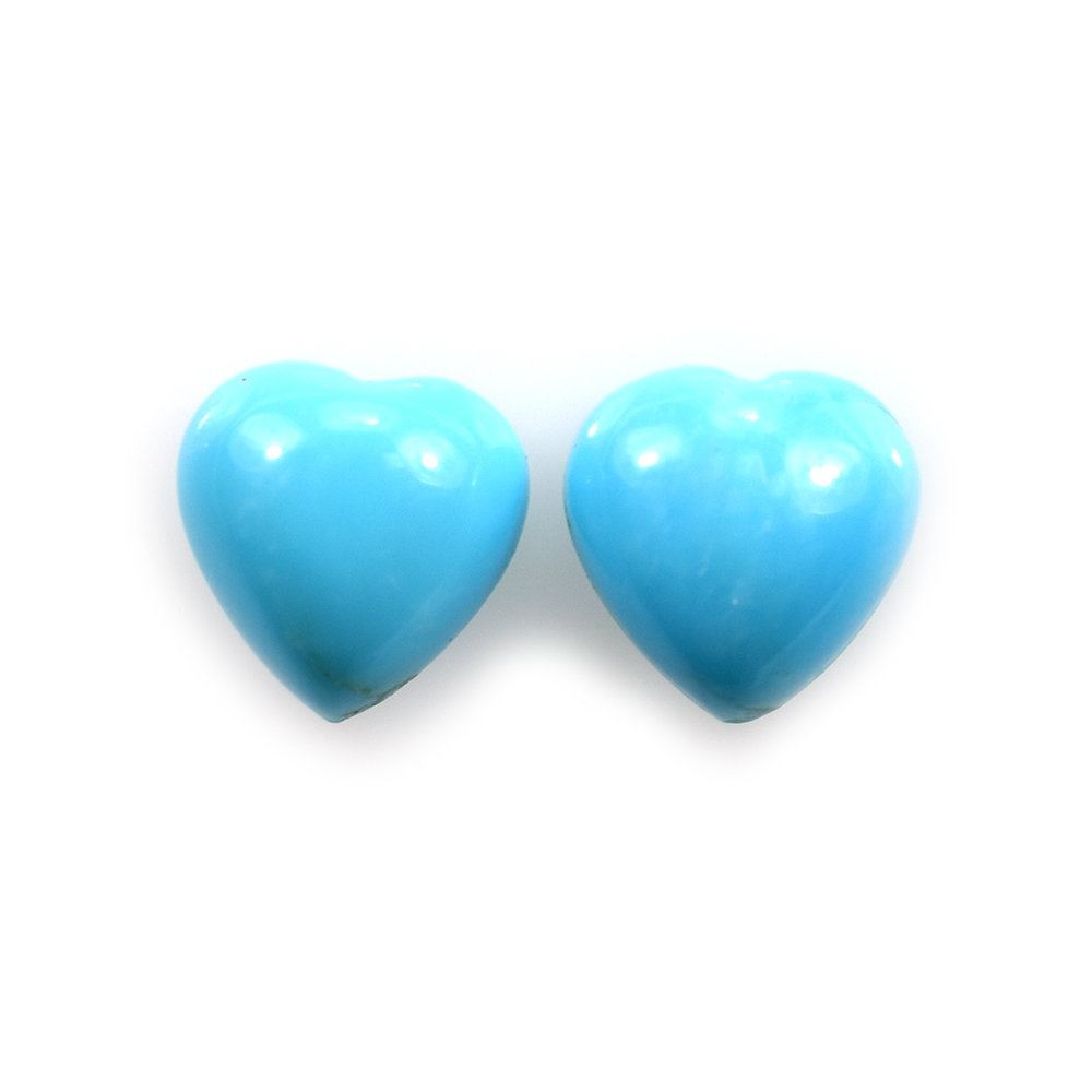 SLEEPING BEAUTY TURQUOISE PLAIN HEART CAB (A/SI) 7X7MM 1.14 Cts.