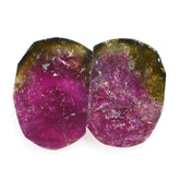 WATERMELON TOURMALINE SLICE 13X9MM 3.50 Cts. (Pair)