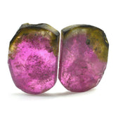 WATERMELON TOURMALINE SLICE 13X9MM 3.50 Cts. (Pair)